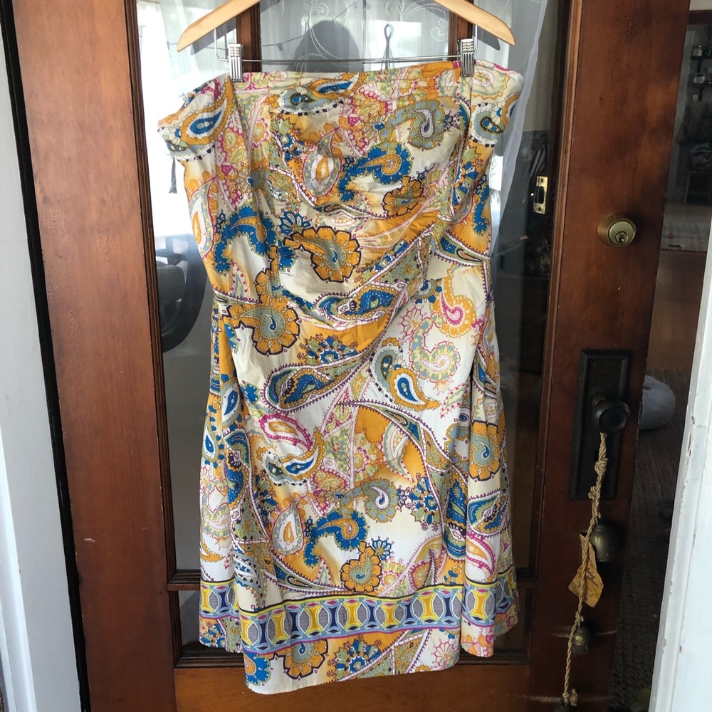 Torrid Multicolor Paisley Strapless Dress